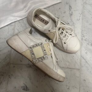 Roger Vivier Viv' Skate Strass Buckle Sneakers Sports Shoes size 7.5 EUR 38